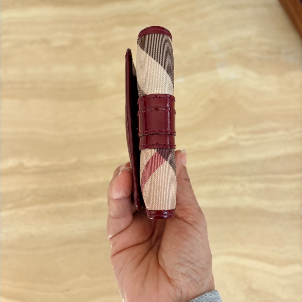 Burberry Super Nova Check Berry and Beige Leather Wallet - Picture 6 of 16